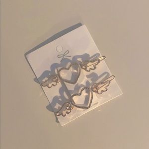 heart shaped hair clips